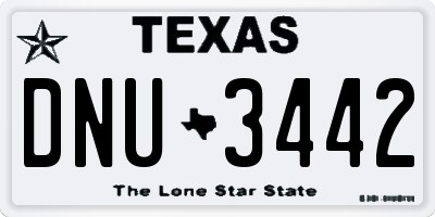 TX license plate DNU3442