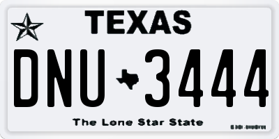 TX license plate DNU3444