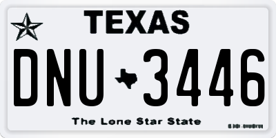 TX license plate DNU3446