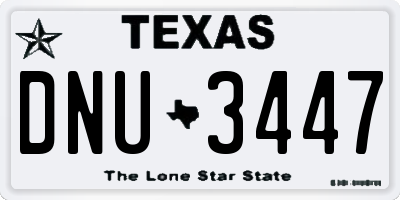 TX license plate DNU3447