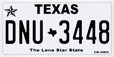TX license plate DNU3448
