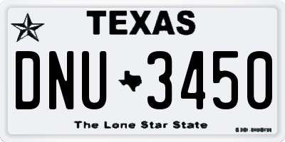 TX license plate DNU3450