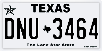 TX license plate DNU3464