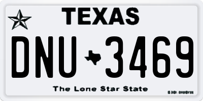 TX license plate DNU3469