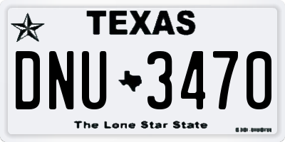 TX license plate DNU3470