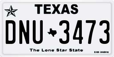 TX license plate DNU3473