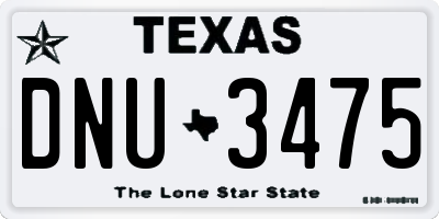 TX license plate DNU3475