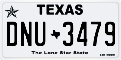 TX license plate DNU3479