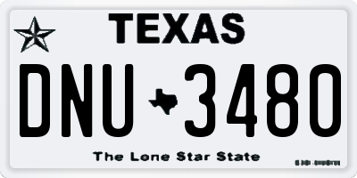 TX license plate DNU3480