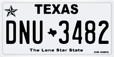 TX license plate DNU3482