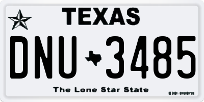 TX license plate DNU3485