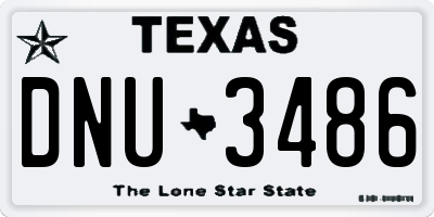 TX license plate DNU3486