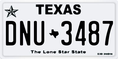 TX license plate DNU3487