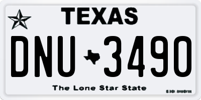 TX license plate DNU3490