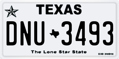 TX license plate DNU3493