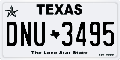 TX license plate DNU3495