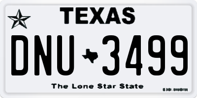 TX license plate DNU3499