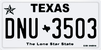 TX license plate DNU3503