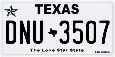 TX license plate DNU3507