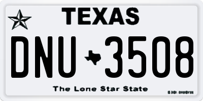 TX license plate DNU3508