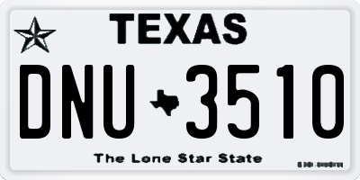 TX license plate DNU3510