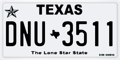 TX license plate DNU3511