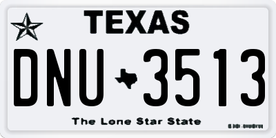 TX license plate DNU3513