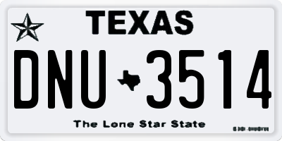 TX license plate DNU3514