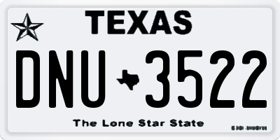 TX license plate DNU3522