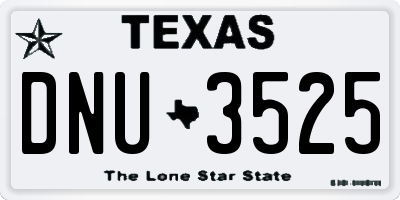 TX license plate DNU3525
