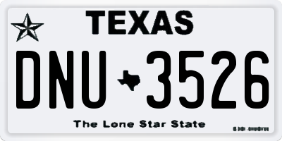 TX license plate DNU3526