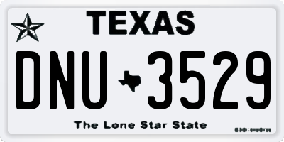 TX license plate DNU3529