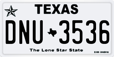 TX license plate DNU3536