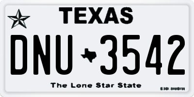 TX license plate DNU3542