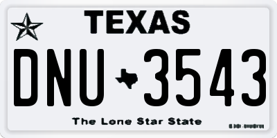 TX license plate DNU3543
