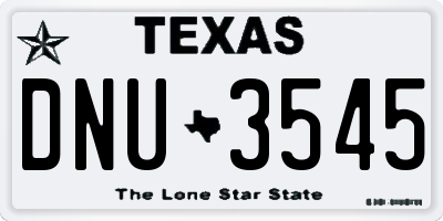 TX license plate DNU3545