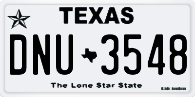 TX license plate DNU3548