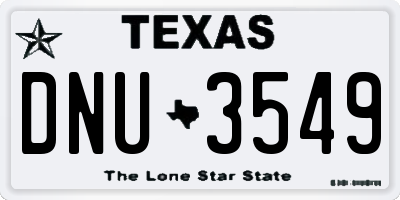 TX license plate DNU3549