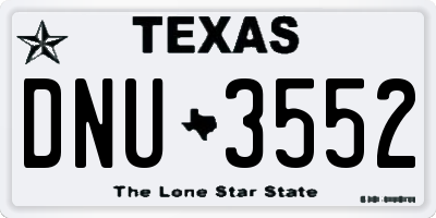 TX license plate DNU3552
