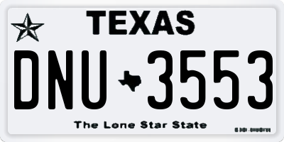 TX license plate DNU3553