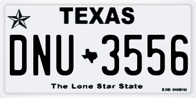 TX license plate DNU3556