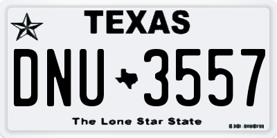 TX license plate DNU3557