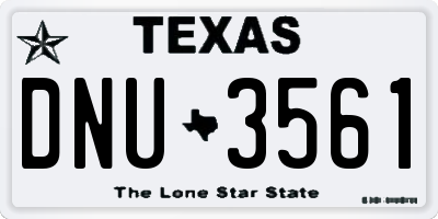 TX license plate DNU3561