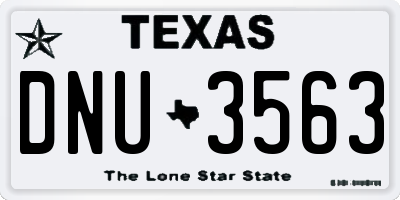 TX license plate DNU3563