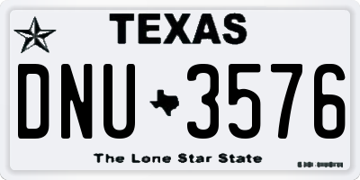 TX license plate DNU3576