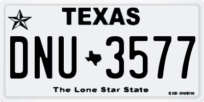 TX license plate DNU3577