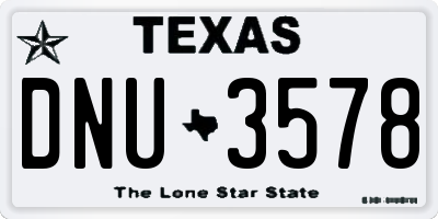 TX license plate DNU3578