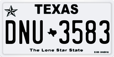 TX license plate DNU3583