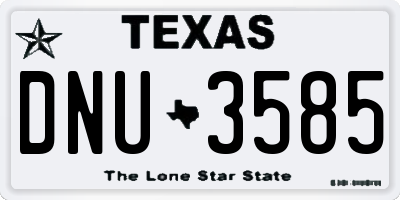 TX license plate DNU3585