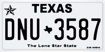 TX license plate DNU3587